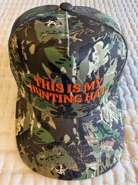 KenzKustomz Camo NWT Hunting Hat Orange Embroidered “This Is My Hunting Hat” OS